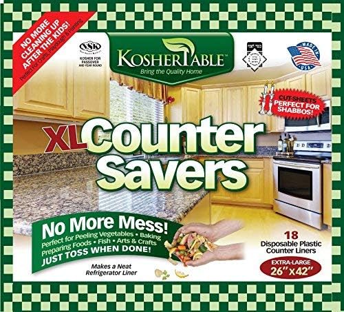 Extra Large Disposable Counter Liners, Pack of 18 Plastic Kitchen Covers for Easy Cleanup After Food Prep