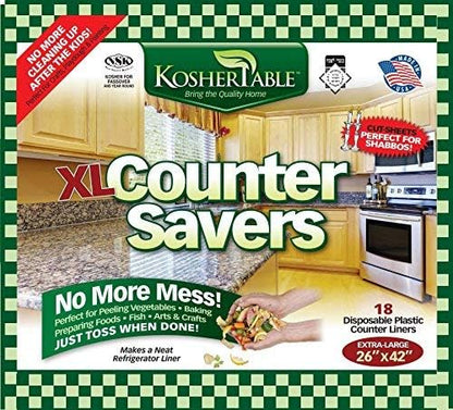 Extra Large Disposable Counter Liners, Pack of 18 Plastic Kitchen Covers for Easy Cleanup After Food Prep