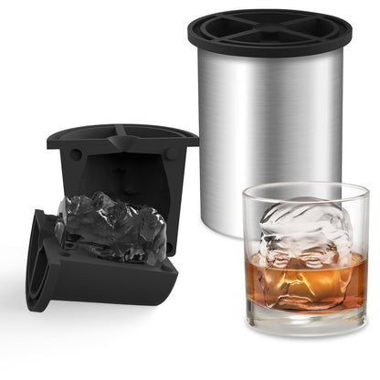 Clear Ice Cube Maker, 2" Clear Ice Ball Maker for Old Fashioned Whiskey lover, Bourbon, Whiskey, Cocktail Funny Gifts for Men on Birthday or Holiday, Easy-Release Stainless Steel Ice Mold(1Pack)