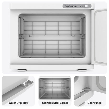 Towel Warmer Cabinet, 23L Large Hot Bath Towel Warmer Heating Use for Facial Spa, Hair Beauty, Salon Equipment and Home- Black