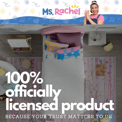 Ms. Rachel Educational Adventures Bedding Super Soft Cozy 3 Piece Microfiber Sheet Set, Twin, (Officially Licensed Product) By Franco Kids