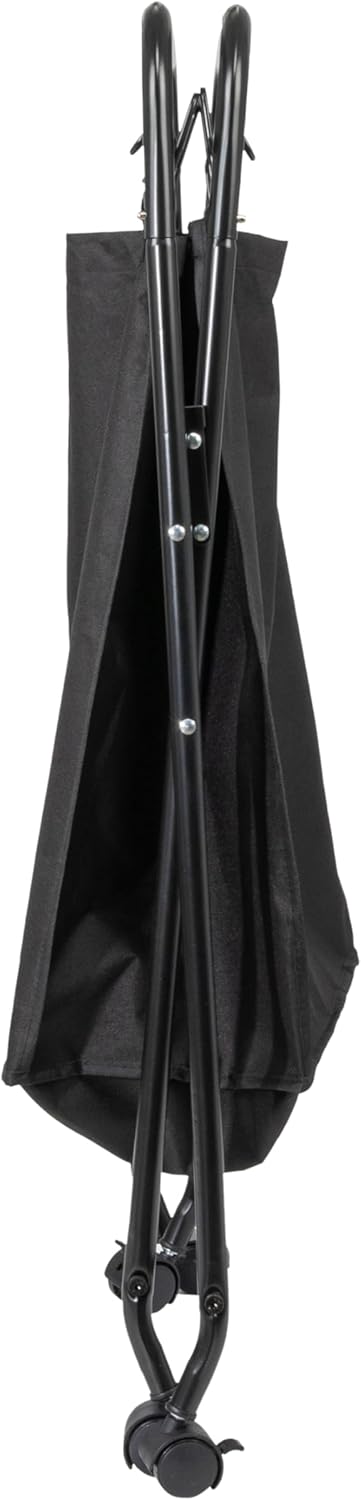 2 Household Essentials Rolling Laundry Hamper, Heavy Duty Canvas Bag, Load Capacity, Foldable Frame, Black Bag