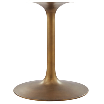 Modway Lippa 60 Inch Round Wood Dining Table with Metal Pedestal in Brass Walnut - Modern Industrial Dining Table for 6 People - Solid Wood Tulip Kitchen Table