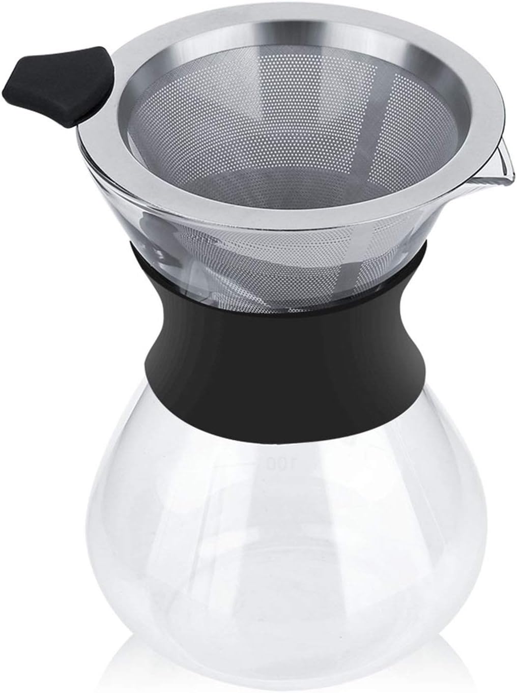 Stainless Steel Coffee Pot, Pour Pot Filter Carafe with Dripper Brewer for Glass 400ml Coffeemaker