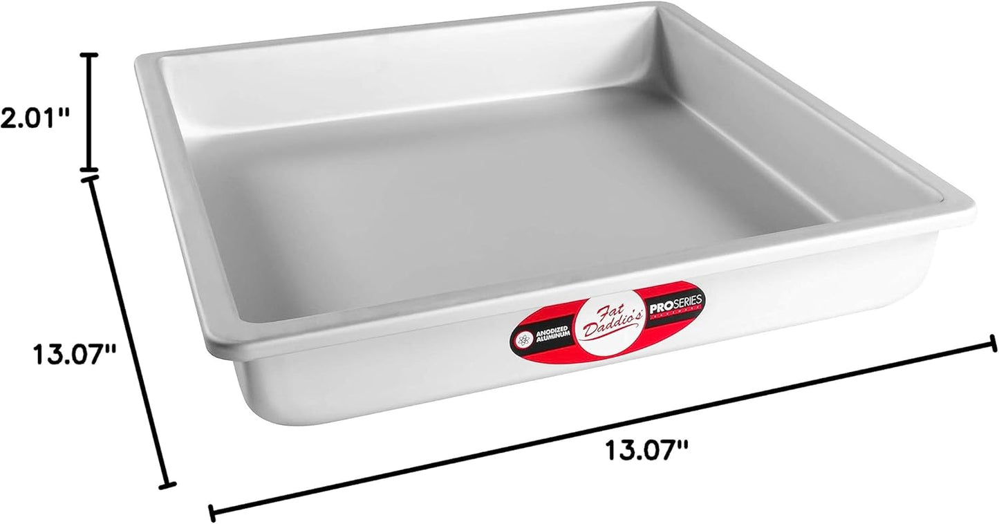 Fat Daddio's Anodized Aluminum Square Cake Pan, 12 x 2 Inch, Pack of 2