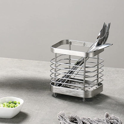 Kitchen Utensil Holder - Stainless Steel Sink Utensil Drying Caddy, Rust-Proof Cutlery Organizer for Kitchen Utensils