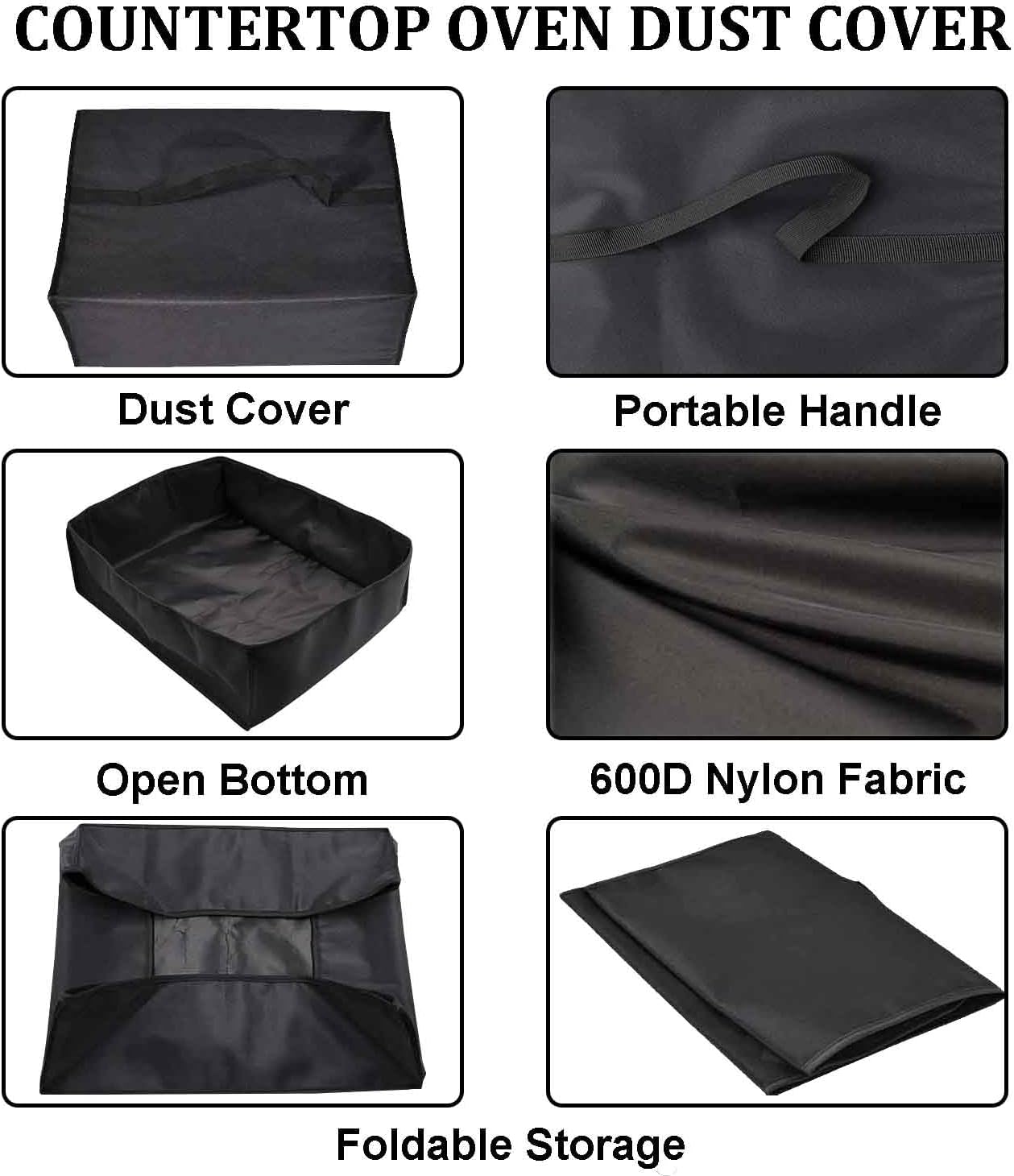 Air Fry Countertop Oven Waterproof Heat-Resistant Dust-Proof Cover Case for Ninja SP101/SP351/SP201, Black