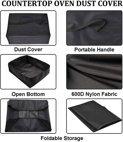 Air Fry Countertop Oven Waterproof Heat-Resistant Dust-Proof Cover Case for Ninja SP101/SP351/SP201, Black