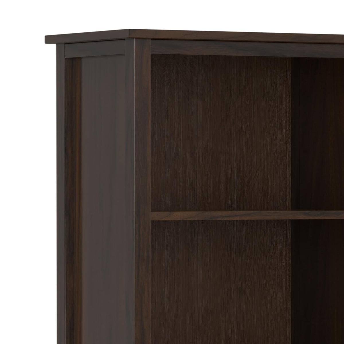 SIMPLIHOME Warm Shaker Bookcase - 72 inch Tall 5-Shelf Solid Wood Bookshelf in Tobacco Brown, Transitional Storage for Living Room, Study Room or Office with Adjustable Shelves and Tapered Legs