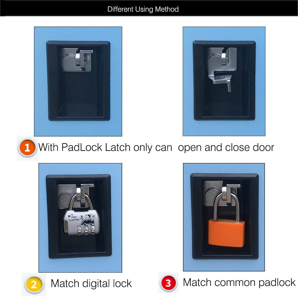 MECOLOR FURNITURE Digital Lock Metal Gym Locker Organizer with Padlock and Shelf Small Size Blue