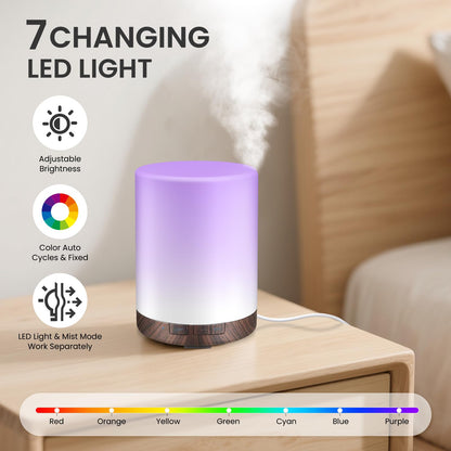 URPOWER 300ml Aromatherapy Essential Oil Diffuser Ultrasonic Air Humidifier AUTO Shut Off Scent Diffuser Night Light 7 Color Changing LED Lights and 4 Timer Settings for Bedroom Office Home