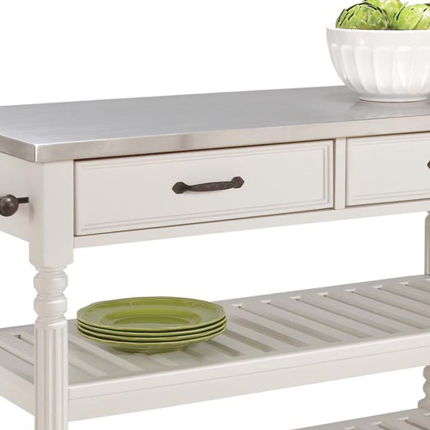 Homestyles General Line Off-White Mobile Kitchen Cart