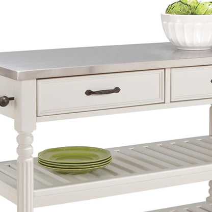 Homestyles General Line Off-White Mobile Kitchen Cart