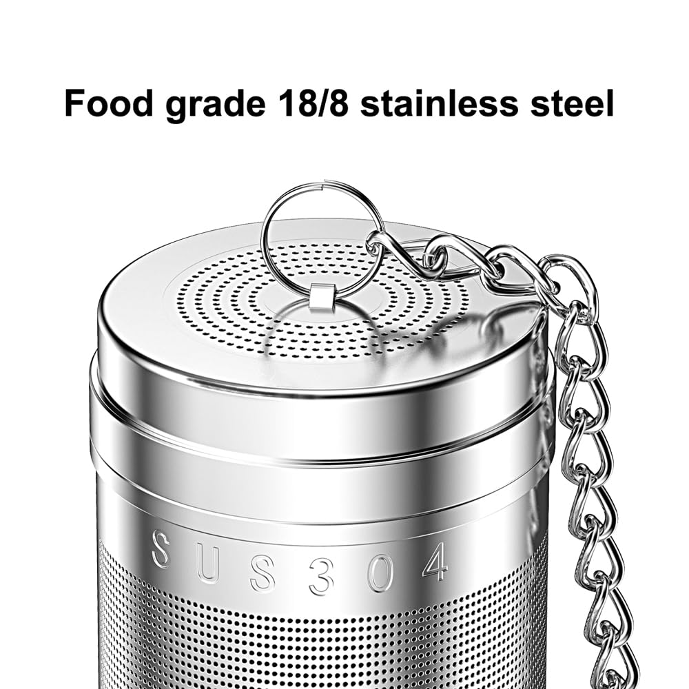 Lyxa SR 2 Pack 18/8 Stainless Steel Tea Infuser, Extra Fine Mesh Tea Infusers for Loose Tea, Tea Strainer Steeper Filter for Brew Tea, Spices & Seasonings (2)
