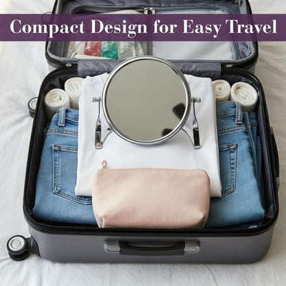 JERDON Small 5X Magnifying Mirror - 5.5" Makeup Mirror in Chrome Finish - Model MC113C