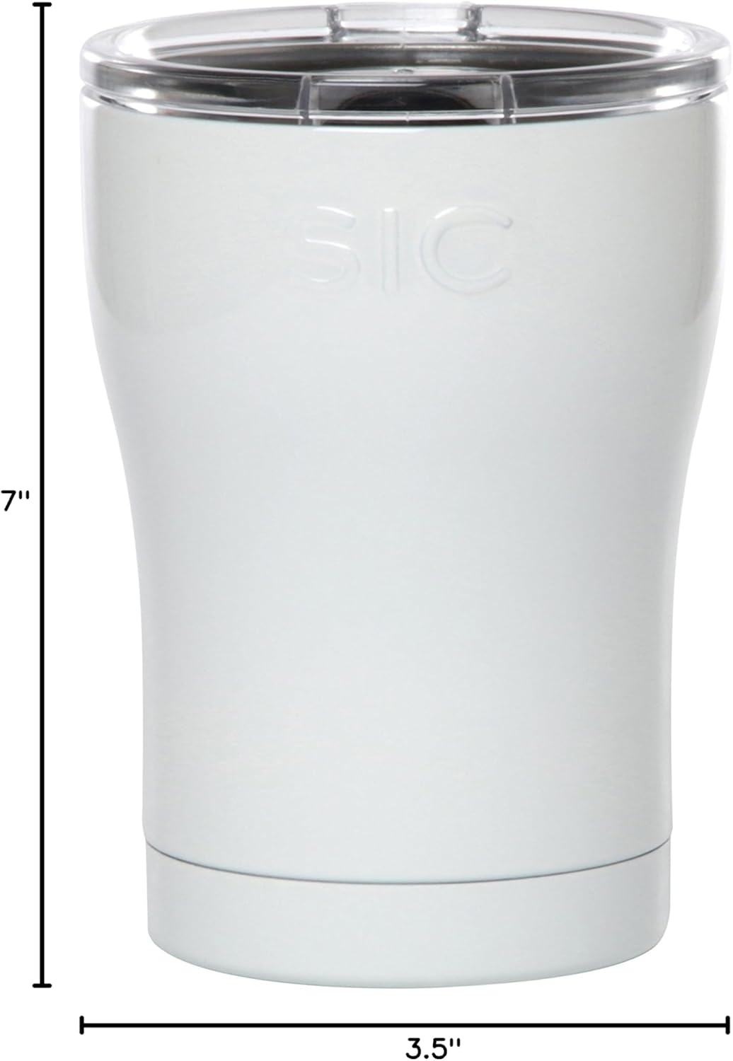Seriously Ice Cold SIC 12oz Insulated Travel Tumbler Mug, Ice White, Premium Double Wall Stainless Steel, Leak Proof