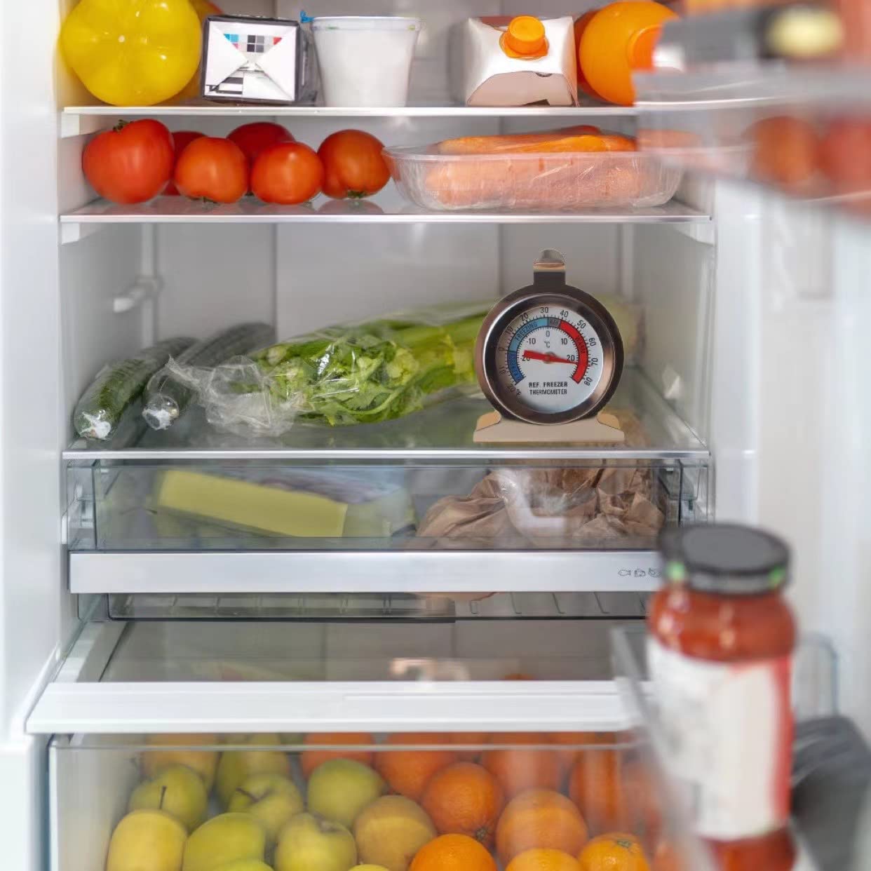 Large Dial Freezer Thermometer, 6 Pack Refrigerator Freezer Thermometer for Fridge Temperature Cooler