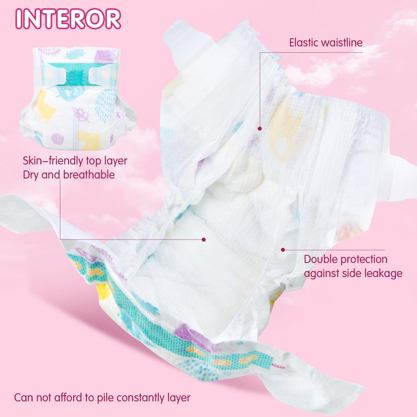 14 pcs Reborn Baby Doll Accessories with Feeding Set - Includes 10 Reborn Baby Doll Diaper , 2 Feeding Bottles and 2 Babydolls Pacifier Accessories
