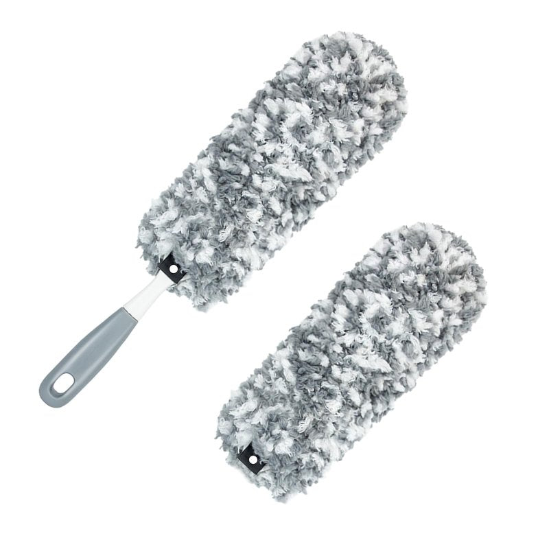 Microfiber Duster with an Extra Washable and Reusable Duster Head, Microfiber Dusters for Household Cleaning, Gray