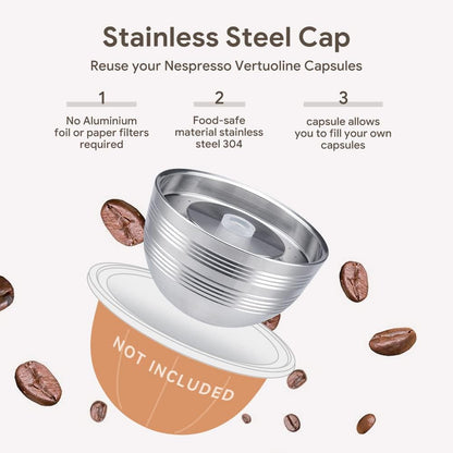 Nes presso Vertuo Pods Upgrade Version for Vertuo Next Coffee Brewer, 230 ML Crema Coffee, 2 Capsules, 1 Tamper