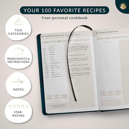 Recipe Book Pepper A5: Blank Hardcover DIY Cookbook for 100 Recipes to Personalize Your Favorites
