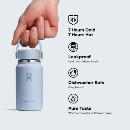 Hydro Flask Micro Bottle - Insulated Mini Leak Proof Flask for Purse or Pocket in 6.7 Oz Agave Green