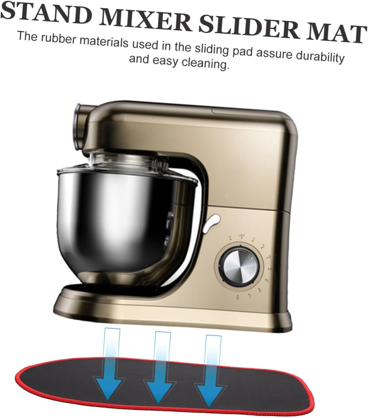 Mixer Sliding Mat - Nonslip Rubber Pad for Stand Mixer, Easy Installation and Cleaning, Prevents Sliding on Countertop