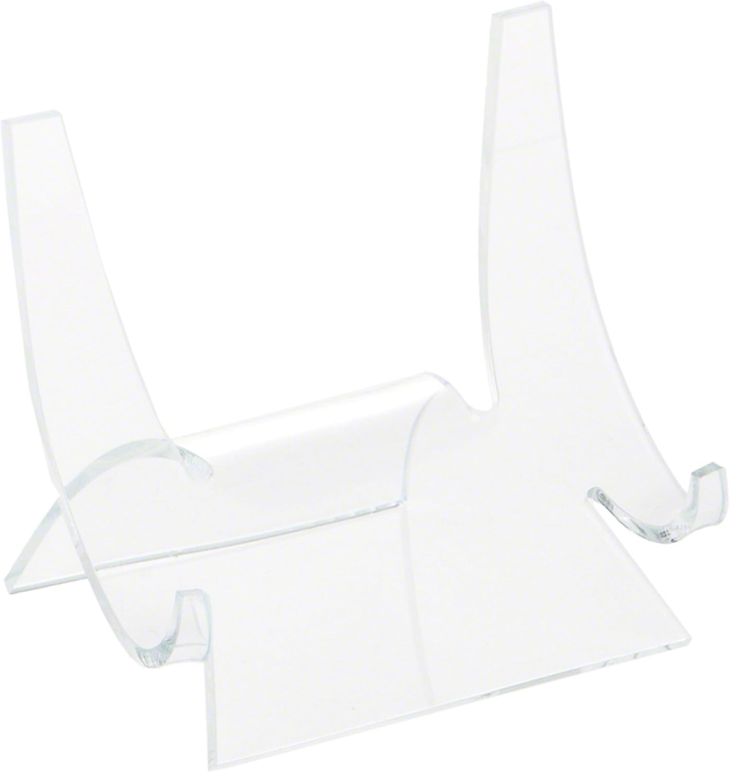 Plymor Clear Acrylic Double-Scoop Display Easel, 3.5" H x 3.875" W x 3.125" D (6 Pack)