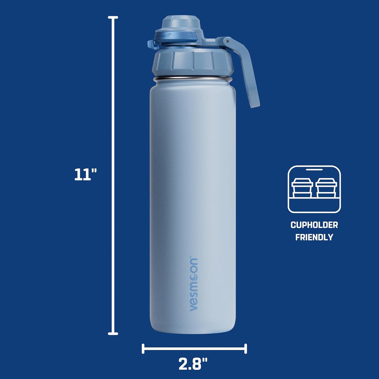 24 Oz 24 Vesmoon Vessence Stainless Steel Tea Infuser Bottle for Loose Leaf Tea, Water, Herbs, Fruits - Triple Layered