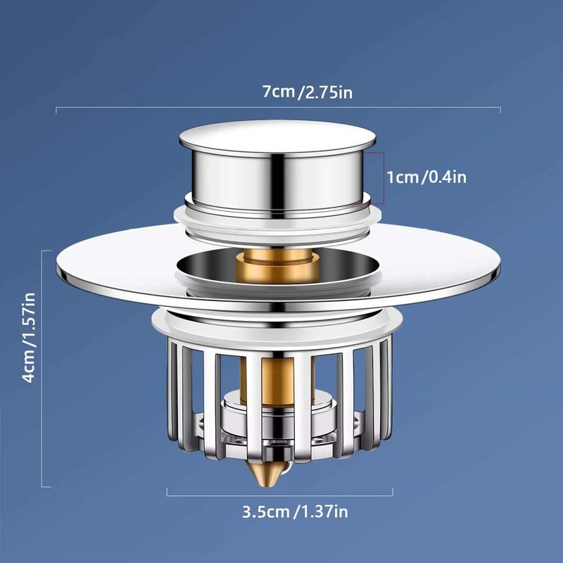 Pop-Up Drain Plug with Screen，Bathtub Plugs，Shower Drain Hair Catcher，Drain Protectors for 1-1/2 to 1-3/4 inch Bathtub Drain Holes