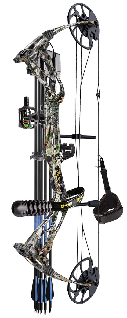 Sanlida Archery Dragon X8 RTH Compound Bow Package for Adults and Teens,18”-31” Draw Length,0-70 Lbs Draw Weight,up to IBO 310 fps,No Bow Press Needed,Limited Life-time Warranty,RH Only