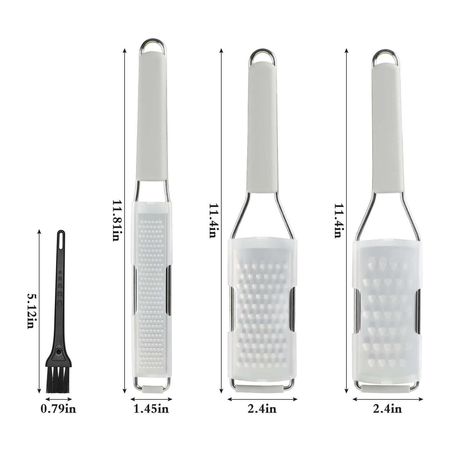 Cambom Cheese Grater Citrus Zester Lemon Zester Pack of 3-304 Stainless Steel - A Sharp Tool for Parmesan Cheese, Ginger, Garlic, Nutmeg, Chocolate, Vegetables，Fruits，Dishwasher Safe Clear