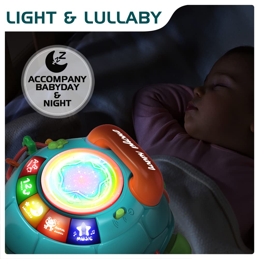 Jyusmile Baby Toys 6 to 12 Months, Musical Turtle Crawling Infant Toys, Early Learning Educational Toy with Light & Sound, Christmas Birthday Gifts for Boy Girl 7 8 9 10 11 Month 0-1 Year Old