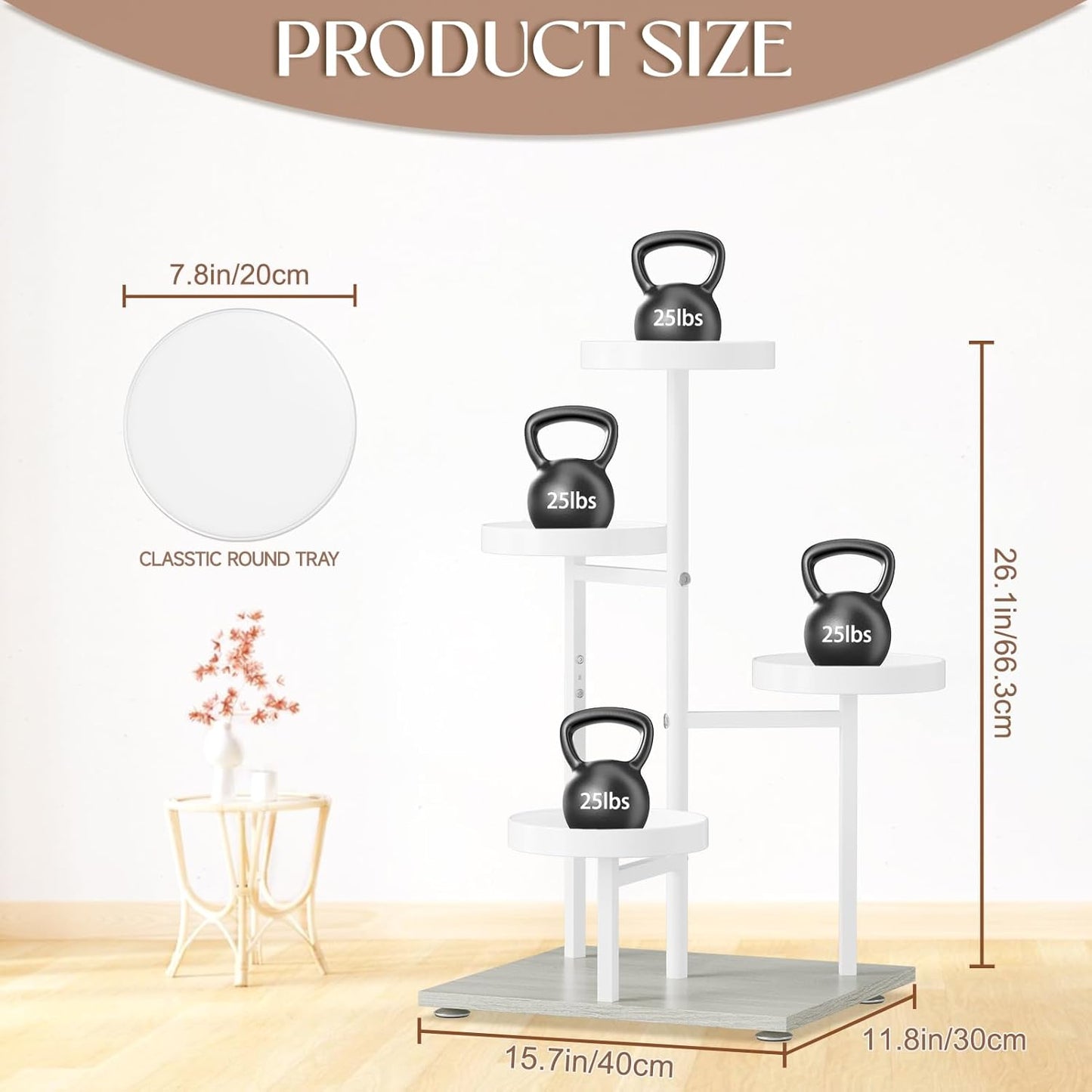 4 iDavosic.ly Tier Plant Stand Indoor, Tiered Corner Flower Holder Shelf Outdoor, Metal Tall Orchid Display Rack