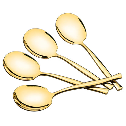 Sadstory 8 Pieces Stainless Steel Serving Spoons, Gold Banquet Serving Spoons