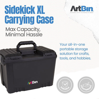 ArtBin 6917AB Sidekick XL Carrying Case, Portable Art & Craft Organizer with Handle, [1] Plastic Storage Case, Black