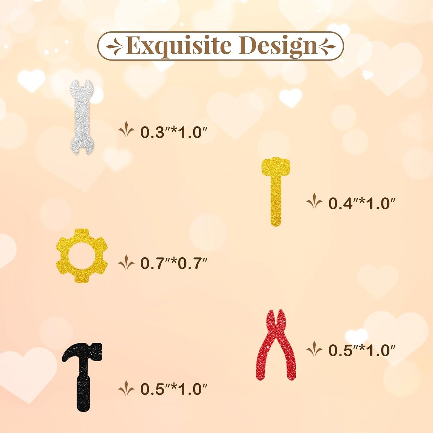 150pcs Construction Confetti, Tools Table Confetti for Boy Men, Black Glitter Wrench Gear Birthday Decoration