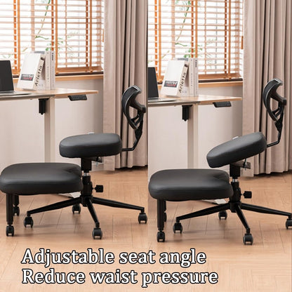 Ergonomic Office Chair with Back Support, Adjustable Height Meditation and Yoga Seat, Cross Legged Desk Chair for Home and Bedroom