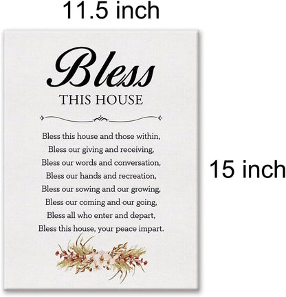 LEXSIVO Home Blessing Print - Canvas Wall Art, Bless This House Painting, 12x15 Canvas Poster
