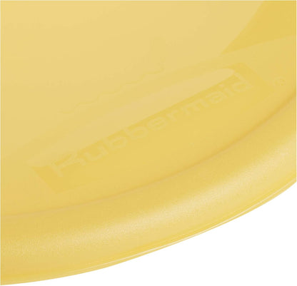 Rubbermaid Commercial Lid for Round Food Storage Container, Yellow, Fits 12-22 Qt.