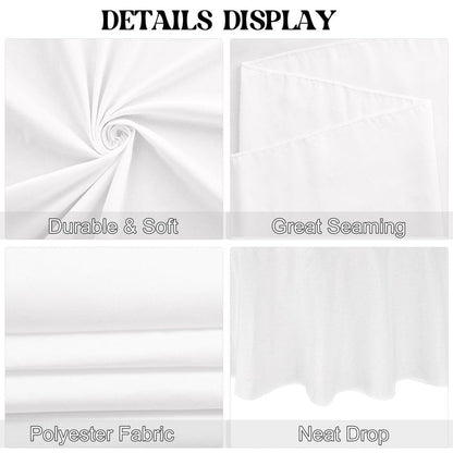 JALANCY 4 Pack Round Tablecloth 108 Inch White Polyester Washable Fabric Table Covers for Wedding Dining Table Buffet Parties Banquet Decor