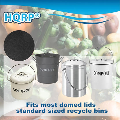 HQRP 6-Pack Charcoal Filters for Compost Bucket, 6.7 Inch Round Filter for Kitchen Countertop Pail