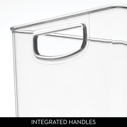iDesign Pantry Bin with Handles - Kitchen Storage Bins for Cabinets, Pantry, or Fridge - Clear