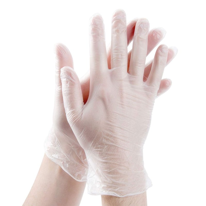 Sunset Brands 200 Disposable Vinyl Gloves, Medium Size, Non-Sterile, Easy Slip On/Off, Smooth Touch, Food Service Grade
