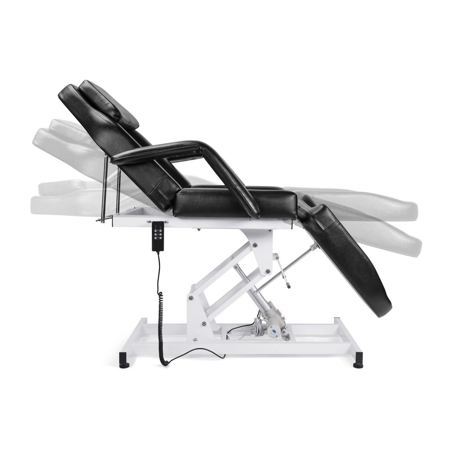 Beautymega Black Electric Beauty Bed Spa Styling Salon Beauty Chairs Massage Hydraulic Pump Cutting Chairs Reclining All Purpose Tattoo Equipment