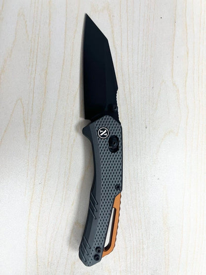 NedFoss NILE CROCODILE Pocket Knife, 2.95" 14C28N Steel Tanto Blade Axis Lock EDC Folding Knife, Lightweight Aluminum Handle, Reversible Deep Pocket Clip, Tactical Knife Gifts for Men Women(Black)