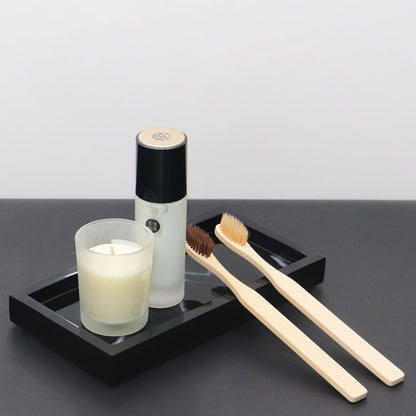 Bathroom Vanity Tray, Black Marble Countertop and Vanity Tray, Resin Tray for Bathroom Decor