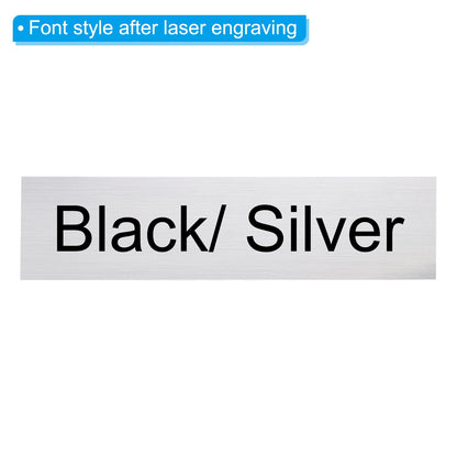 PATIKIL 10"x2" Blank Name Plates, 12 Pack Custom Engraved Name Plate Rectangle Laser Engraving Blanks for Personalized Nameplates Office Desk DIY Painting Supplies, Silver, Black