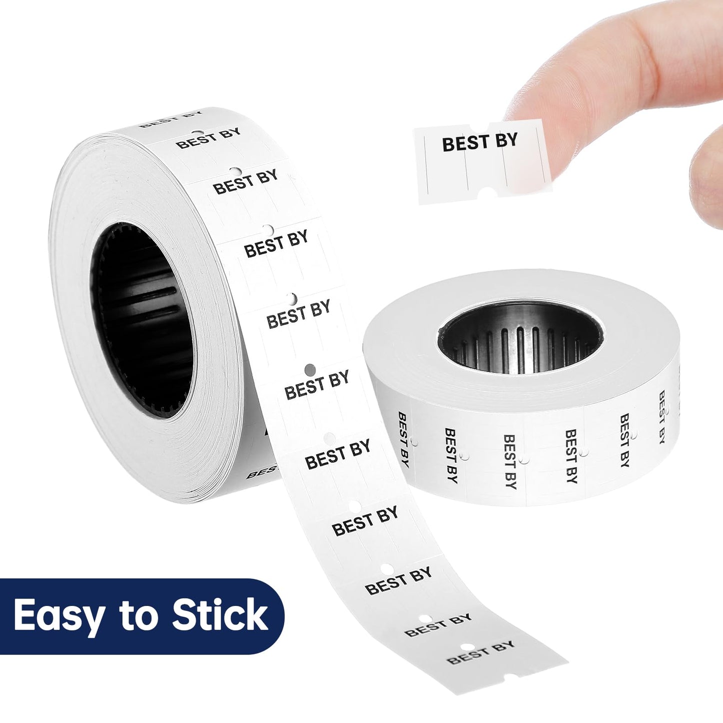 Jaloro 10 Rolls Best by Labels for Price Gun Expiration Date Pantry Labels Bulk 10, 000 Blank Price and Date Gun Label for Containers, Kitchen Stickers for Food Freshness