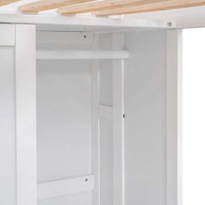 Ball & Cast Twin Size Loft Bed with Big Storage Under-Bed Desk & Staircase,Wooden Bedframe W/Integrated Wardrobe,Drawers & Shelves,Space-Saving,Modern Furniture for Boy Girl Teens Small Bedroom,Gray